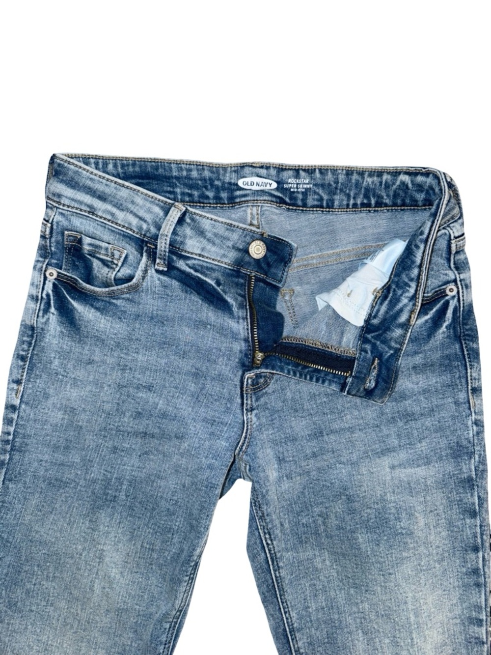 Old Navy Rockstar Super Skinny Mid-Rise Stonewash Jeans Size 2 - Picture 7 of 12